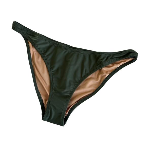 J.Crew Green Stretch Bikini Hipster Bottoms Women's Swimwear Size Medium - Picture 1 of 7